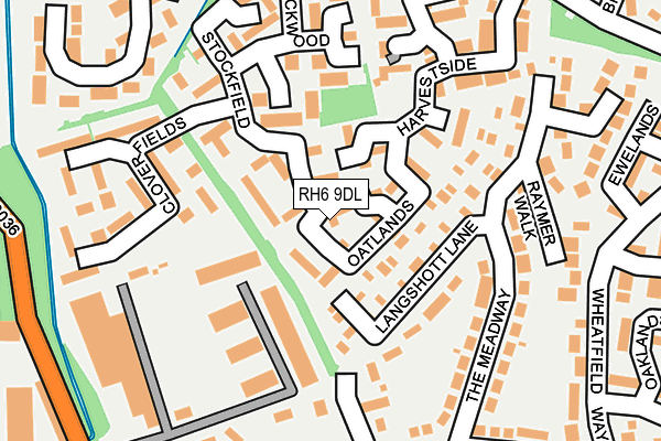 RH6 9DL map - OS OpenMap – Local (Ordnance Survey)