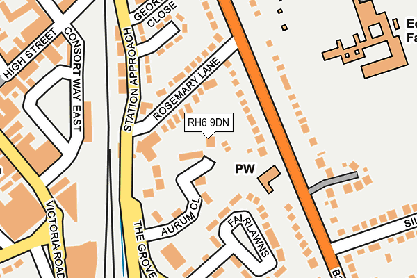 RH6 9DN map - OS OpenMap – Local (Ordnance Survey)