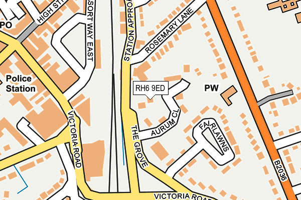 RH6 9ED map - OS OpenMap – Local (Ordnance Survey)