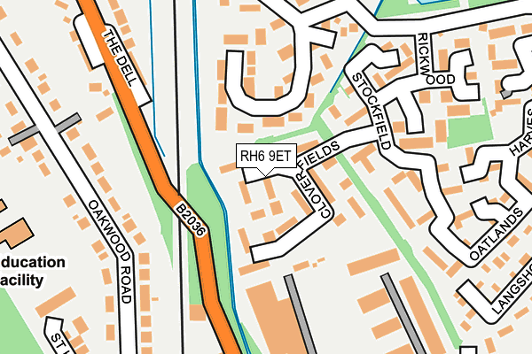 RH6 9ET map - OS OpenMap – Local (Ordnance Survey)