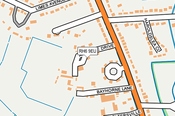 RH6 9EU map - OS OpenMap – Local (Ordnance Survey)