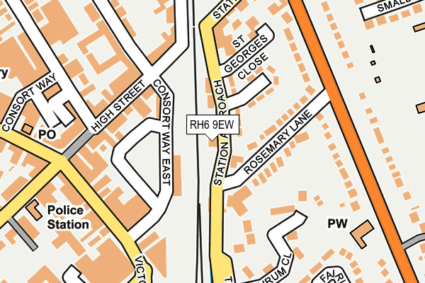 RH6 9EW map - OS OpenMap – Local (Ordnance Survey)