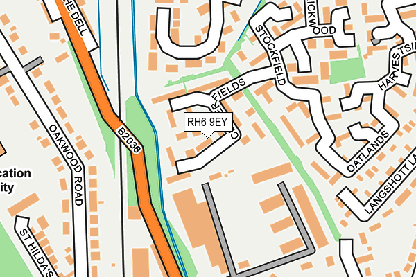 RH6 9EY map - OS OpenMap – Local (Ordnance Survey)