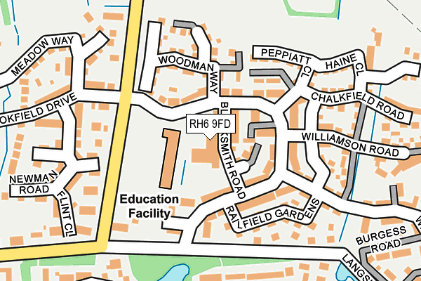 RH6 9FD map - OS OpenMap – Local (Ordnance Survey)