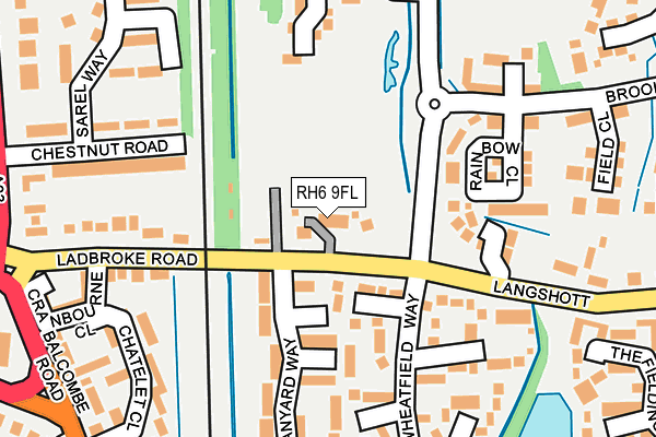 RH6 9FL map - OS OpenMap – Local (Ordnance Survey)