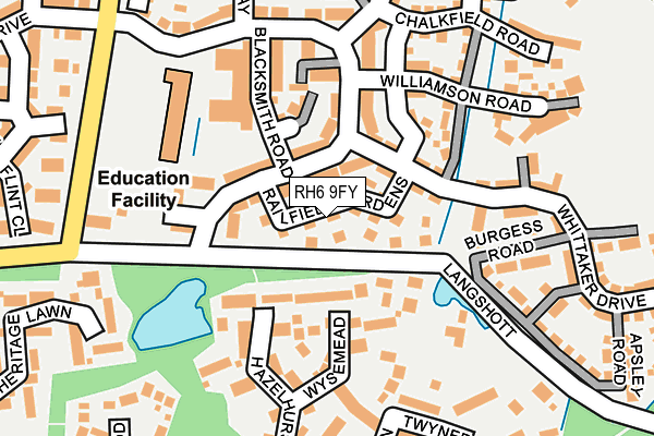 RH6 9FY map - OS OpenMap – Local (Ordnance Survey)