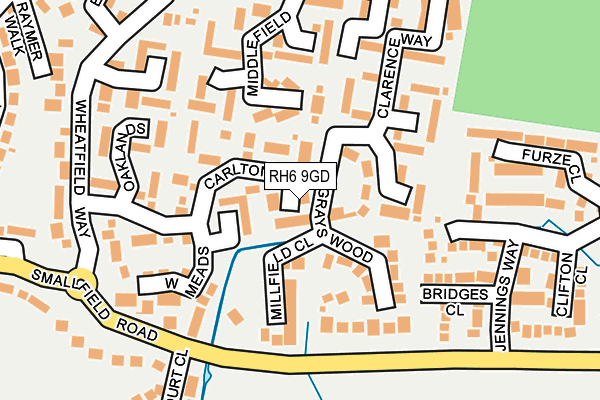 RH6 9GD map - OS OpenMap – Local (Ordnance Survey)