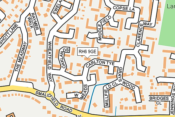 RH6 9GE map - OS OpenMap – Local (Ordnance Survey)
