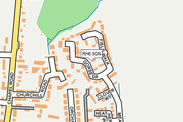 RH6 9GN map - OS OpenMap – Local (Ordnance Survey)