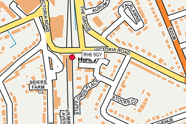 RH6 9GY map - OS OpenMap – Local (Ordnance Survey)