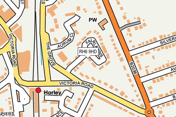 RH6 9HD map - OS OpenMap – Local (Ordnance Survey)