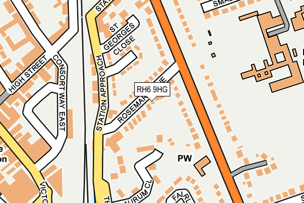 RH6 9HG map - OS OpenMap – Local (Ordnance Survey)