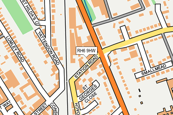 RH6 9HW map - OS OpenMap – Local (Ordnance Survey)
