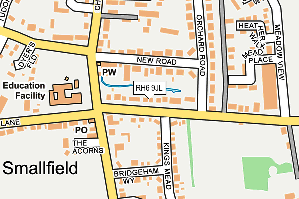 RH6 9JL map - OS OpenMap – Local (Ordnance Survey)