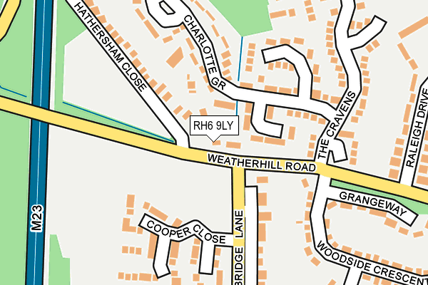 RH6 9LY map - OS OpenMap – Local (Ordnance Survey)
