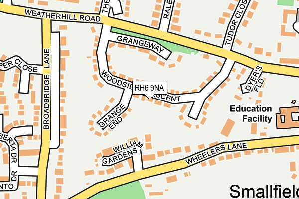 RH6 9NA map - OS OpenMap – Local (Ordnance Survey)