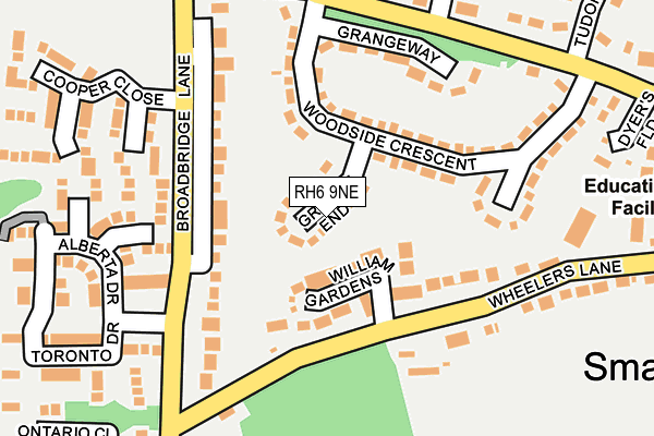 RH6 9NE map - OS OpenMap – Local (Ordnance Survey)