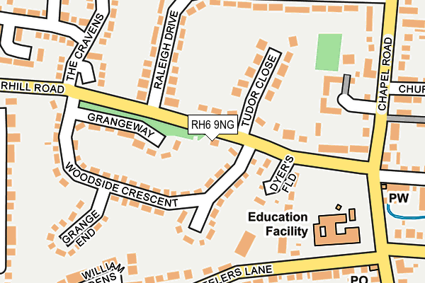 RH6 9NG map - OS OpenMap – Local (Ordnance Survey)