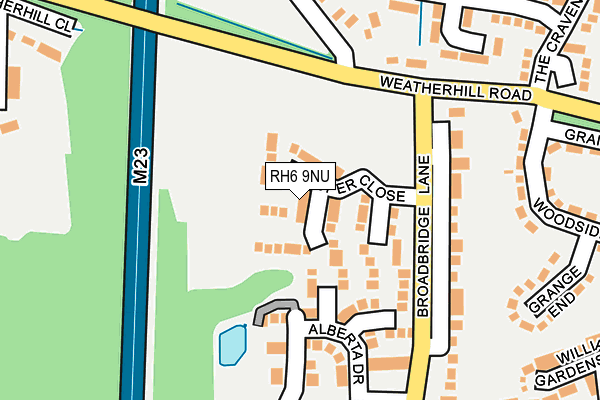 RH6 9NU map - OS OpenMap – Local (Ordnance Survey)