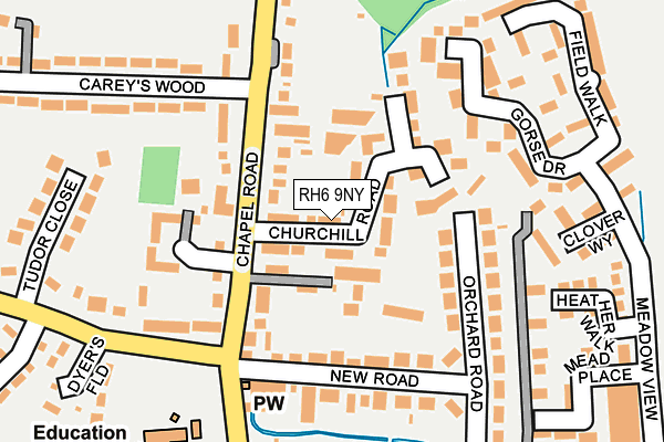 RH6 9NY map - OS OpenMap – Local (Ordnance Survey)