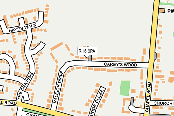 RH6 9PA map - OS OpenMap – Local (Ordnance Survey)