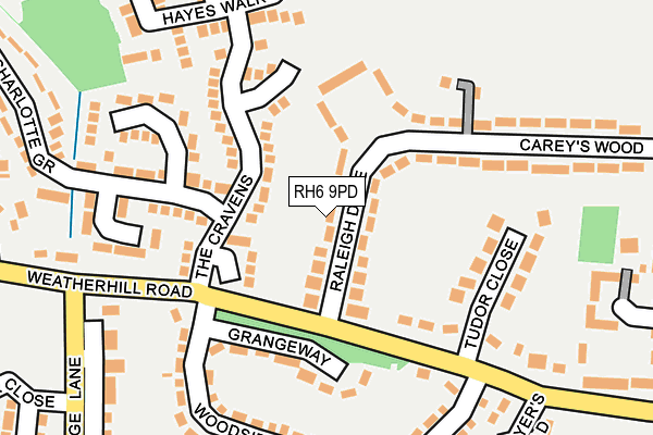 RH6 9PD map - OS OpenMap – Local (Ordnance Survey)