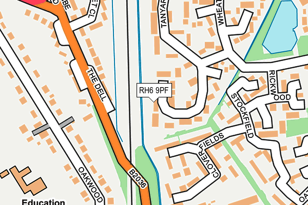 RH6 9PF map - OS OpenMap – Local (Ordnance Survey)