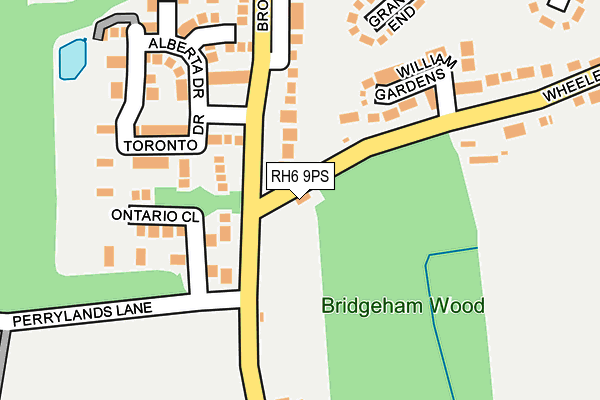 RH6 9PS map - OS OpenMap – Local (Ordnance Survey)