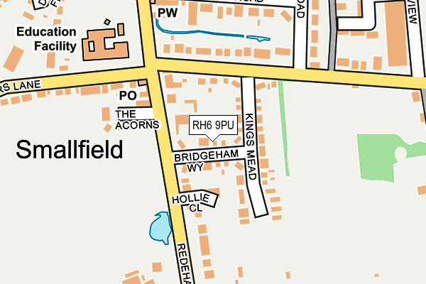 RH6 9PU map - OS OpenMap – Local (Ordnance Survey)
