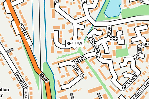 RH6 9PW map - OS OpenMap – Local (Ordnance Survey)