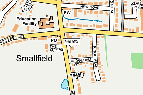 RH6 9PX map - OS OpenMap – Local (Ordnance Survey)