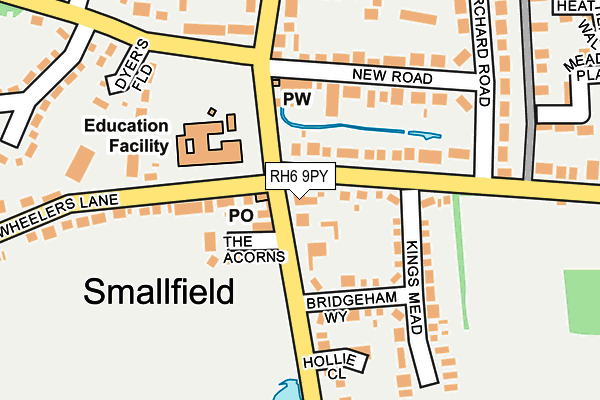 Map of CAFÉ SMALLFIELD LIMITED at local scale