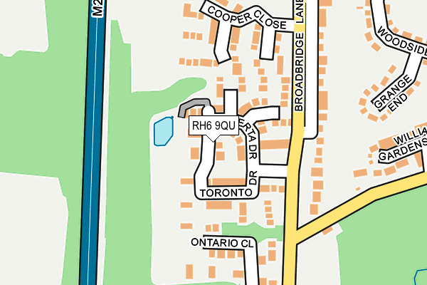 RH6 9QU map - OS OpenMap – Local (Ordnance Survey)