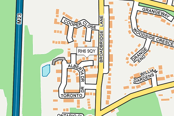 RH6 9QY map - OS OpenMap – Local (Ordnance Survey)