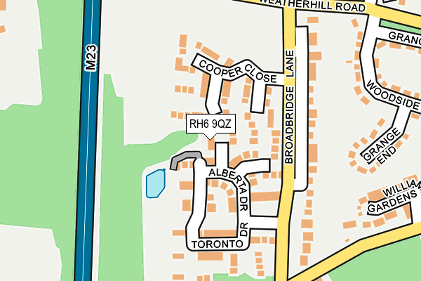 RH6 9QZ map - OS OpenMap – Local (Ordnance Survey)