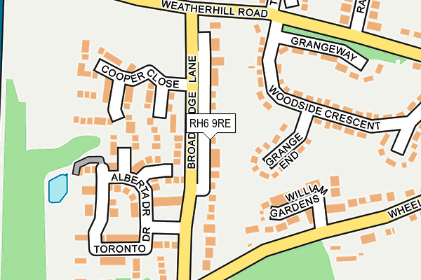 RH6 9RE map - OS OpenMap – Local (Ordnance Survey)