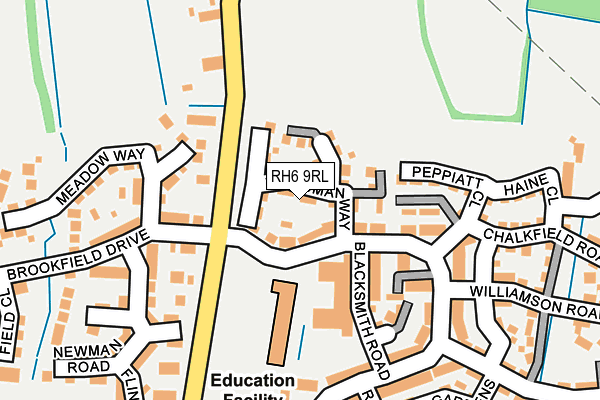 RH6 9RL map - OS OpenMap – Local (Ordnance Survey)