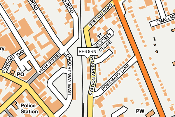 RH6 9RN map - OS OpenMap – Local (Ordnance Survey)