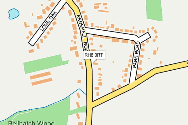 RH6 9RT map - OS OpenMap – Local (Ordnance Survey)