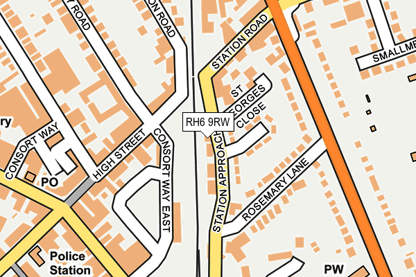 RH6 9RW map - OS OpenMap – Local (Ordnance Survey)