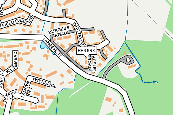 RH6 9RX map - OS OpenMap – Local (Ordnance Survey)