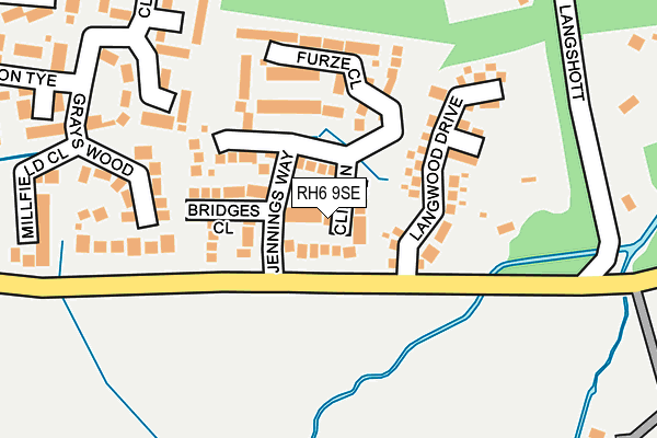 RH6 9SE map - OS OpenMap – Local (Ordnance Survey)