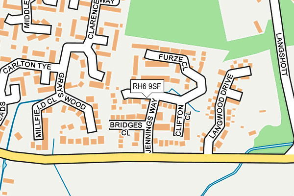 RH6 9SF map - OS OpenMap – Local (Ordnance Survey)