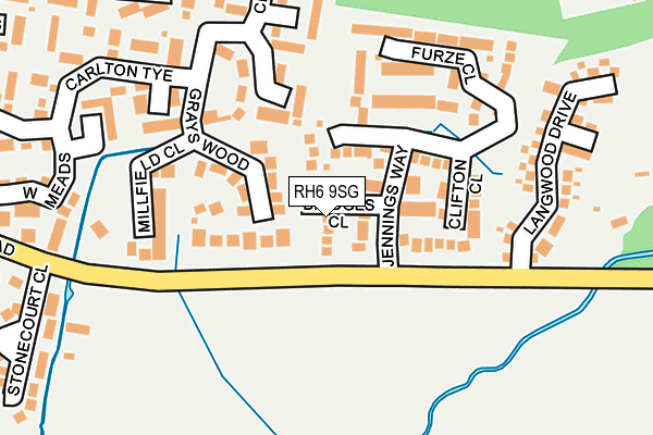 RH6 9SG map - OS OpenMap – Local (Ordnance Survey)