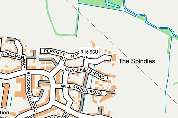 RH6 9SU map - OS OpenMap – Local (Ordnance Survey)