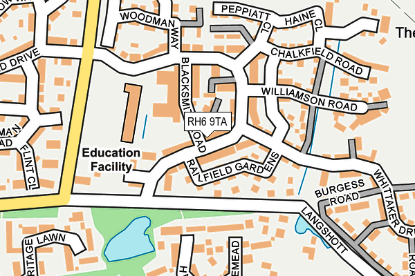 RH6 9TA map - OS OpenMap – Local (Ordnance Survey)