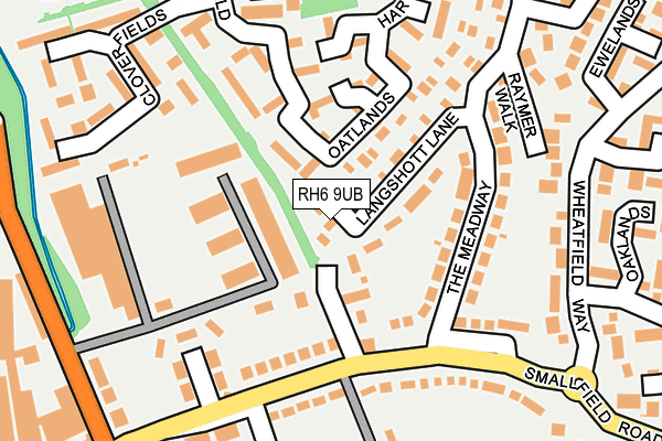 RH6 9UB map - OS OpenMap – Local (Ordnance Survey)