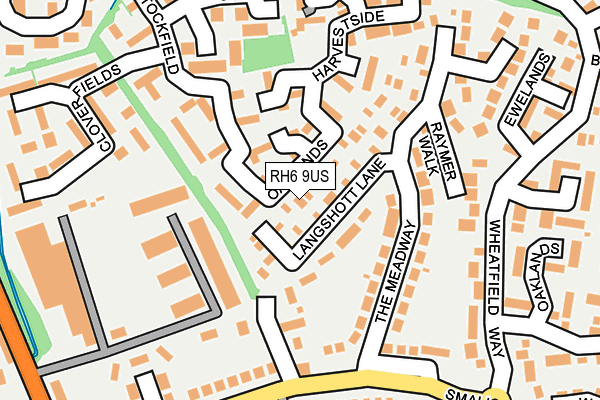 RH6 9US map - OS OpenMap – Local (Ordnance Survey)