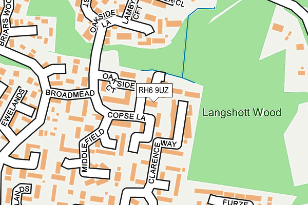 RH6 9UZ map - OS OpenMap – Local (Ordnance Survey)