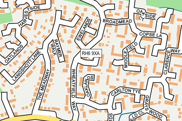 RH6 9XA map - OS OpenMap – Local (Ordnance Survey)